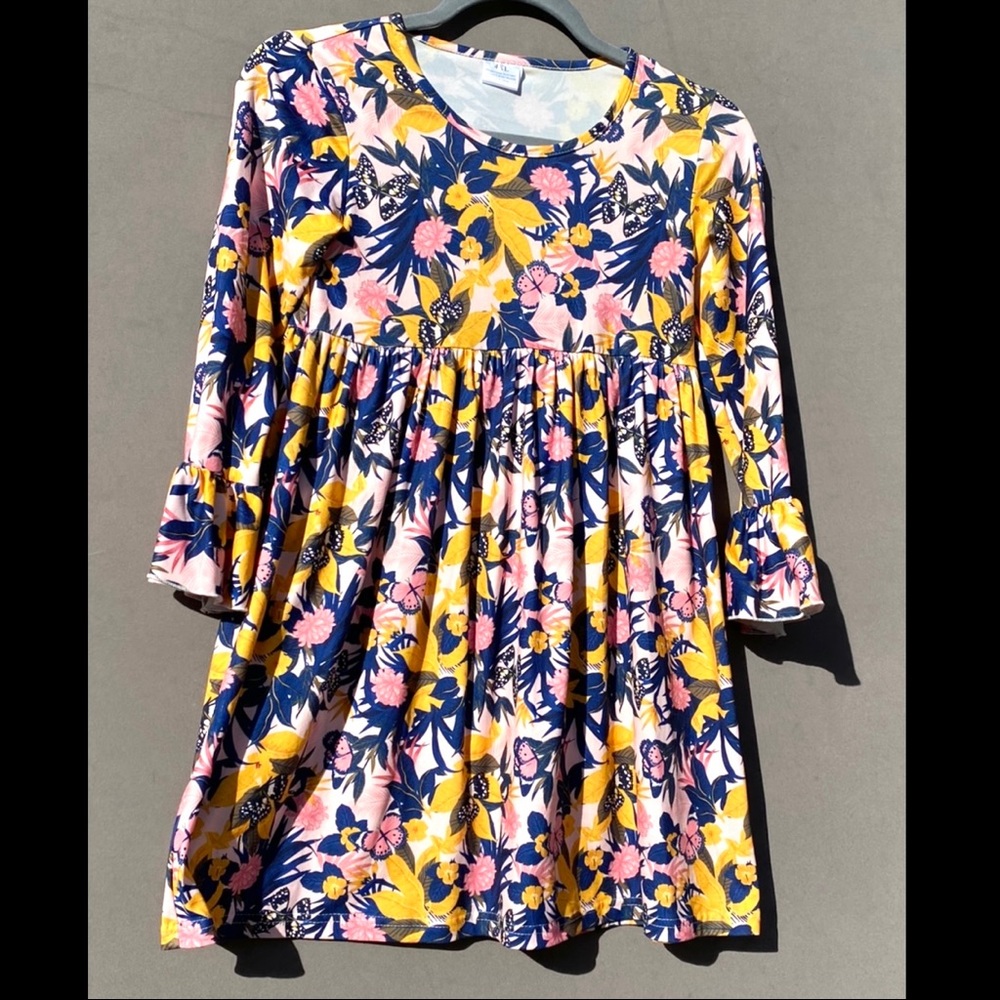 Girls Butterfly Floral Dress
